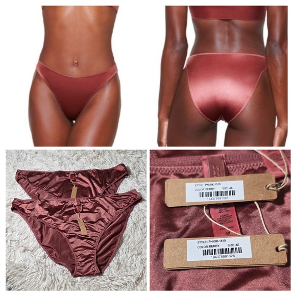 2pcs SKIMS Stretch Satin Bikini Berry 4X NWT - Picture 14 of 14